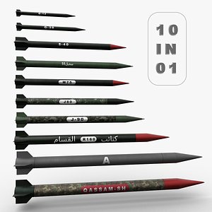 Hamas rocket 3D model