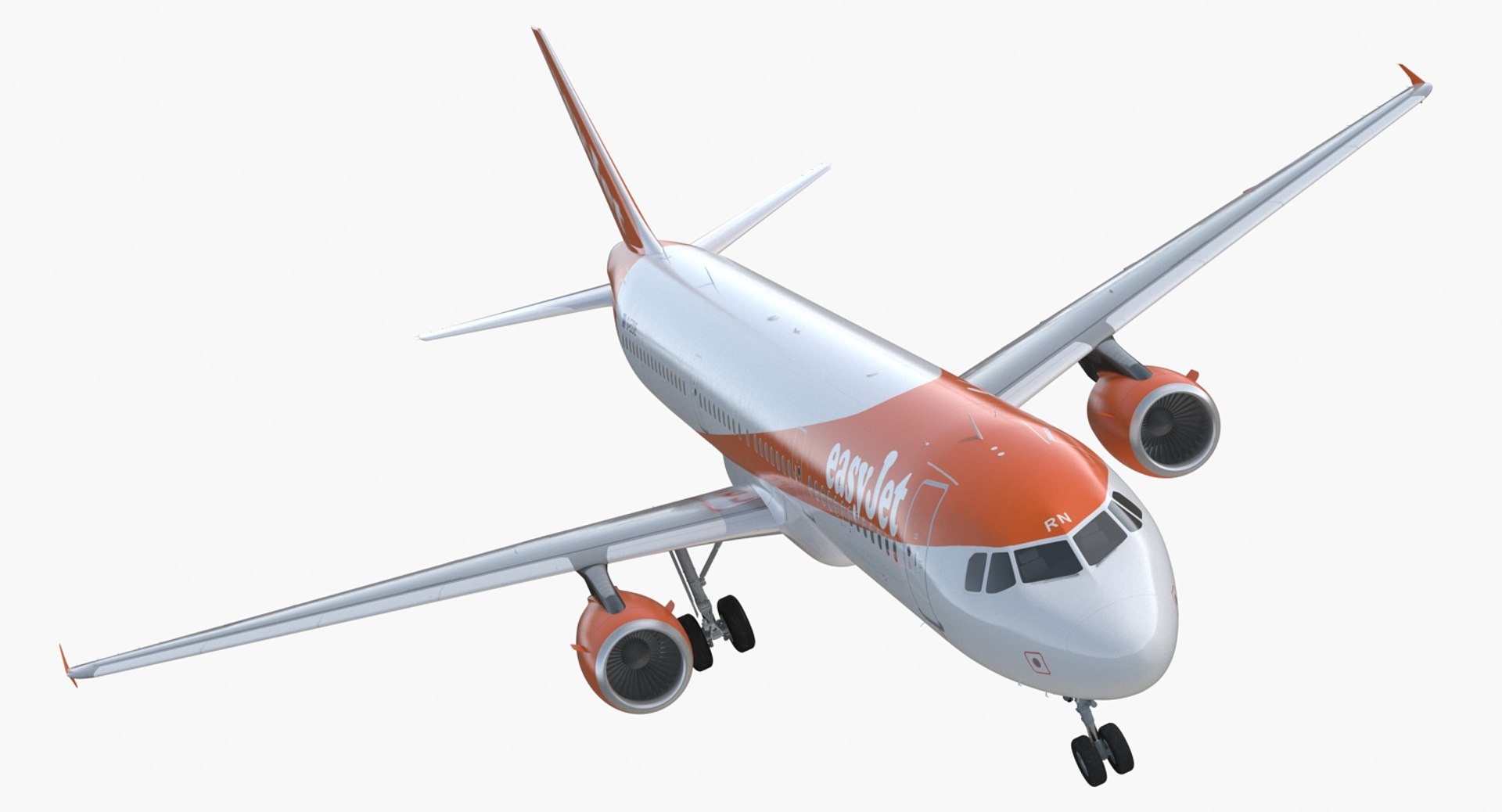 Airbus A321 EasyJet Airline Rigged 3D Model 3D model preview
