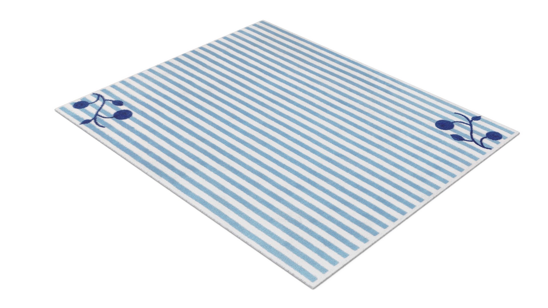 Rug for Children Room IKEA GULSPARV Stripe Blue 3D model preview