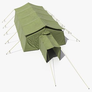 military temper tent green 3D model