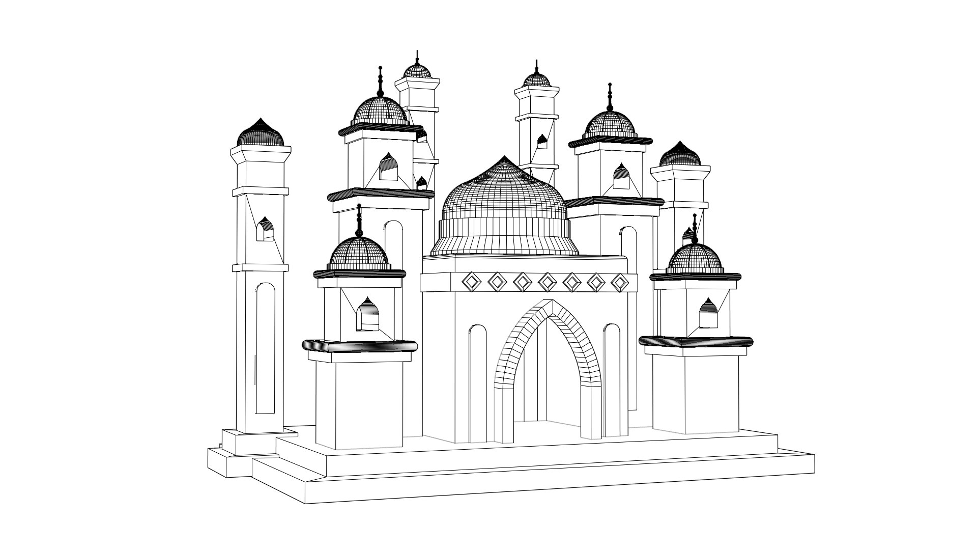 3D Mosque Illustration Design 3D Model - TurboSquid 2206976