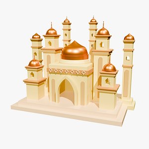 3D Mosque Illustration Design