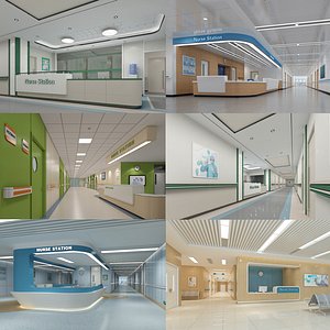 Hospital Hallway Collection 02 3D