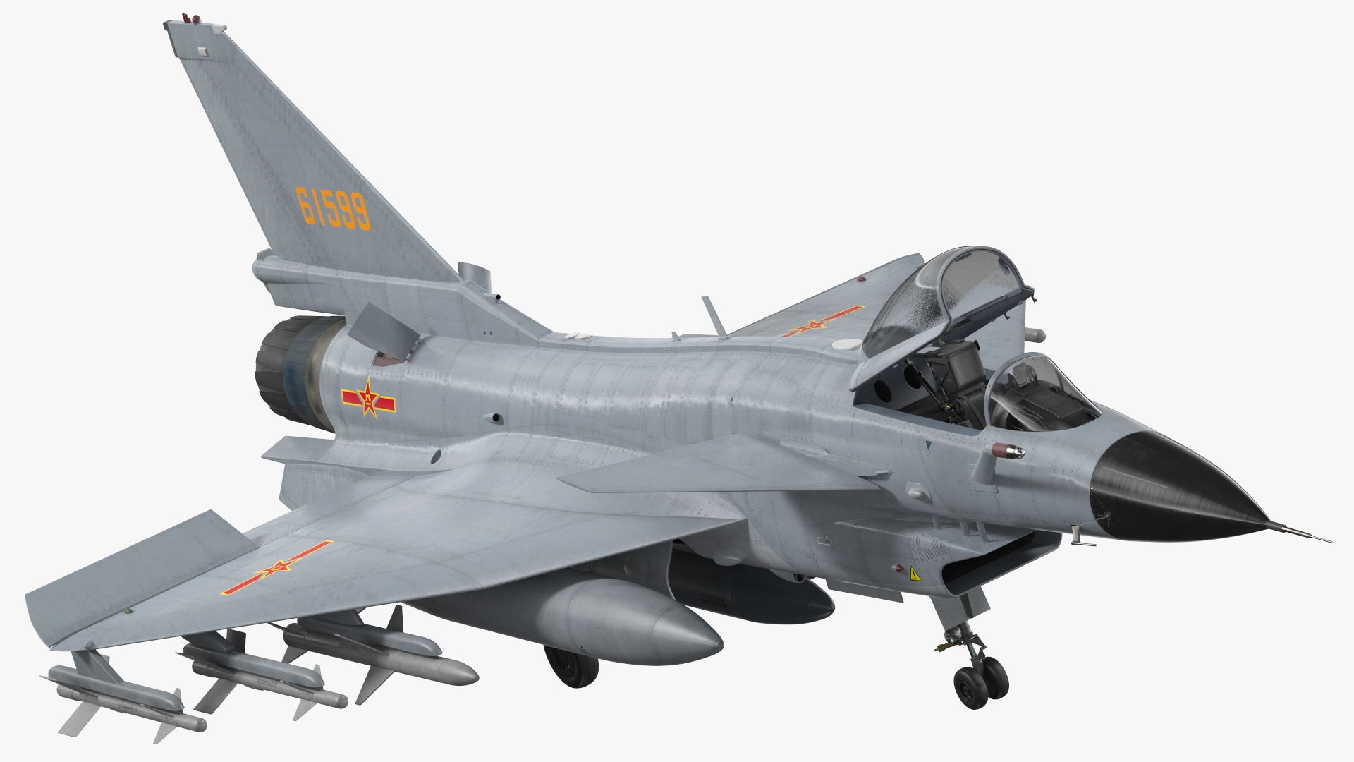 Chengdu J10 A Vigorous Dragon Armament Rigged 3D model preview
