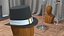 Gothic Buckled Hat on Mannequin Black