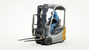 3D model Free Forklift lowpoly