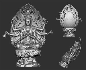 3D model kwanyin bodhisattva