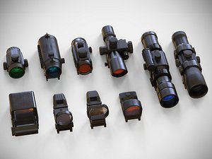 Sight Attachments Pack - PBR – Optical - Scope - Reflex – Red Dot – Coyote - Holographic