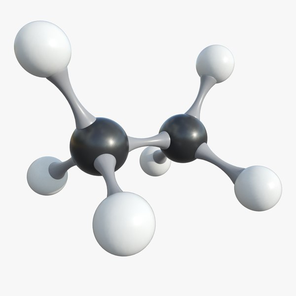 3D Ethane Molecule With PBR 4K 8K