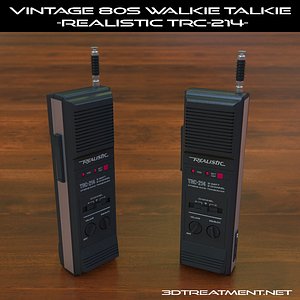 3d vintage walkie-talkie realistic trc-214 model