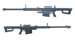 3D AWP Sniper Rifle No Scope Low-poly 3D model