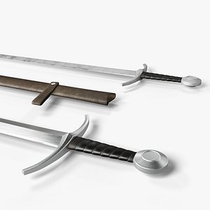 3D model Medieval Sword 04     plus old texture and sheath