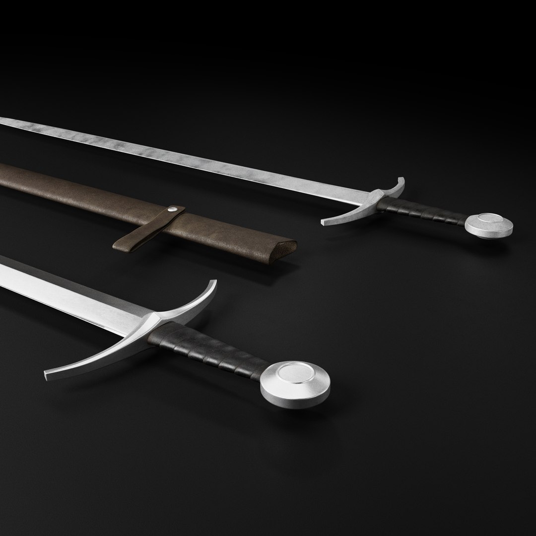 3D Model Medieval Sword 04 Plus Old Texture And Sheath - TurboSquid 2043087