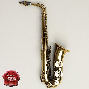 3d model saxophone details modelled