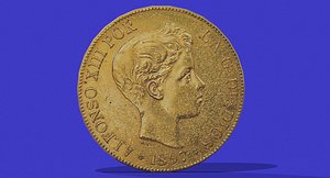 3D 100 pesetas coin