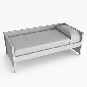 Albany White Bed(1) 3D model