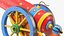 Clown con collezione di attrezzatura da circo