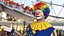 Clown con collezione di attrezzatura da circo