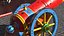 Clown con collezione di attrezzatura da circo