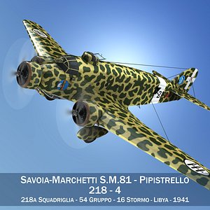 3d model savoia-marchetti 81 pipistrello bomber