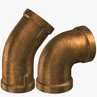 Vintage Brass Pipes 45 and 90 Degrees