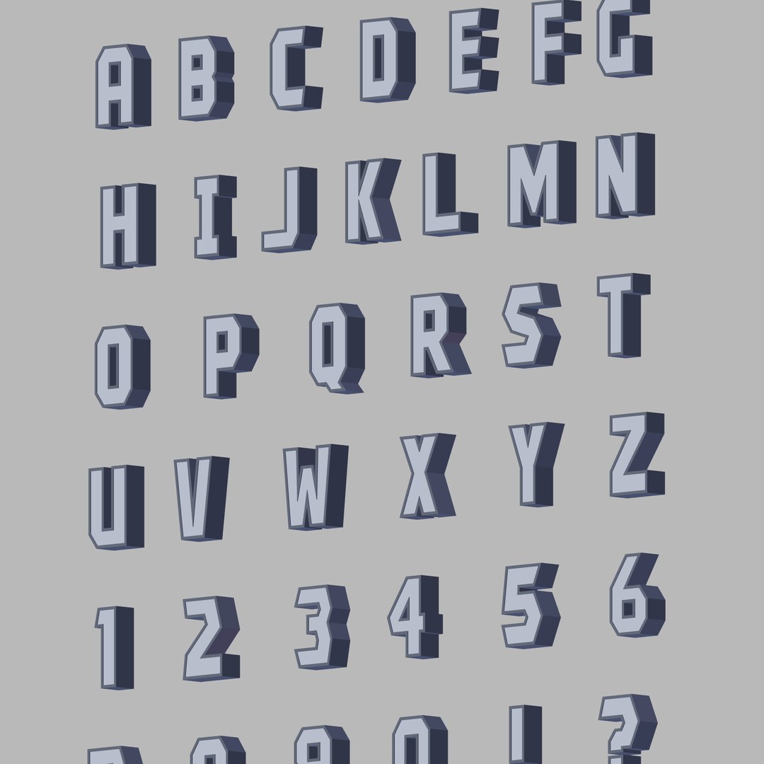 roman alphabet 3D model https://p.turbosquid.com/ts-thumb/2y/8d55fb/VxqpAGPl/i4/png/1525364680/1920x1080/fit_q87/82a5425178e1c94206bc89c45d77bf6f8cb66129/i4.jpg