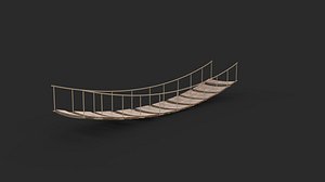 3D wooden rope bridge 3D model model