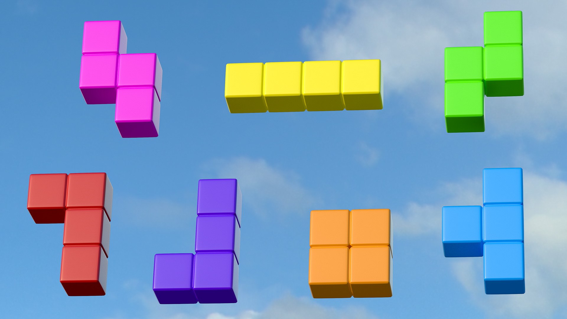 Tetris bricks set 3D model - TurboSquid 1545707
