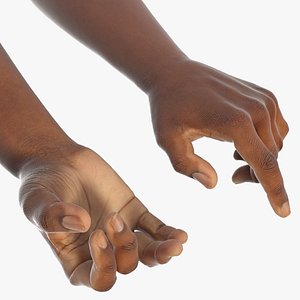 3D Realistic Afro Male Hands Pair Rigged