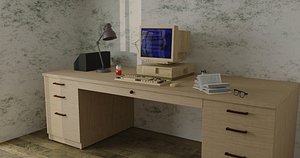 Abandoned Office Workplace 3d model model