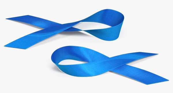 Blue ribbon awareness symbol 3D - TurboSquid 1250229