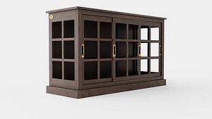 Seethrough LOW cabinet wenge 3D model