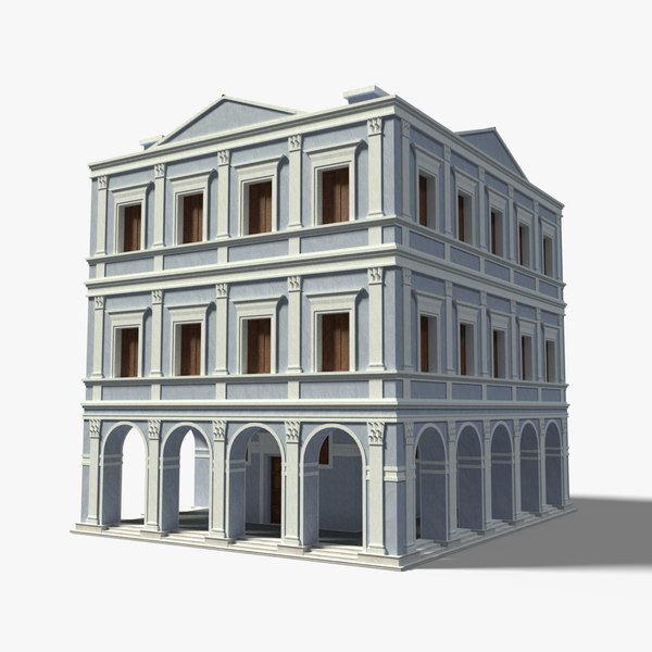 3D italian palace blue