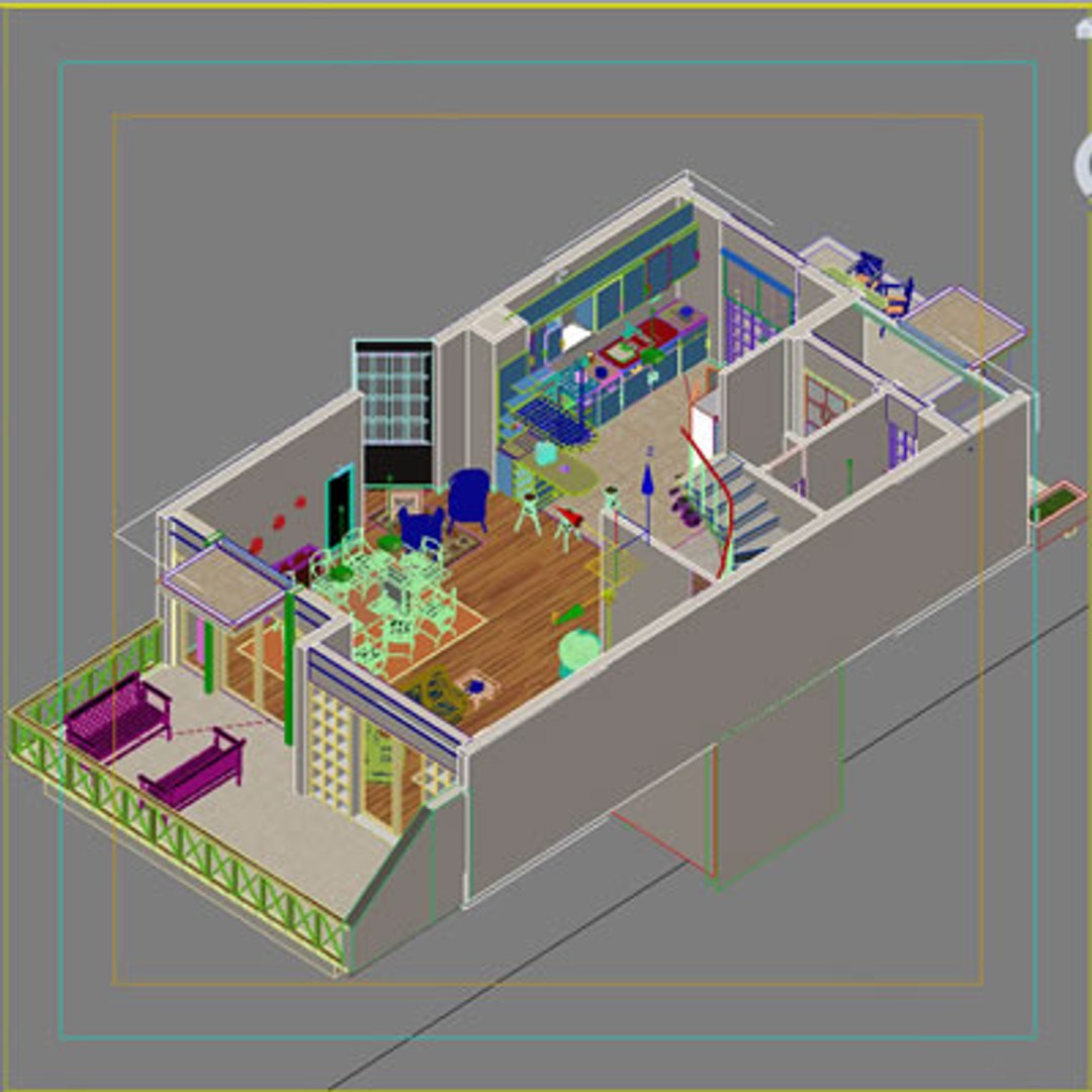 house interior 3d dxf