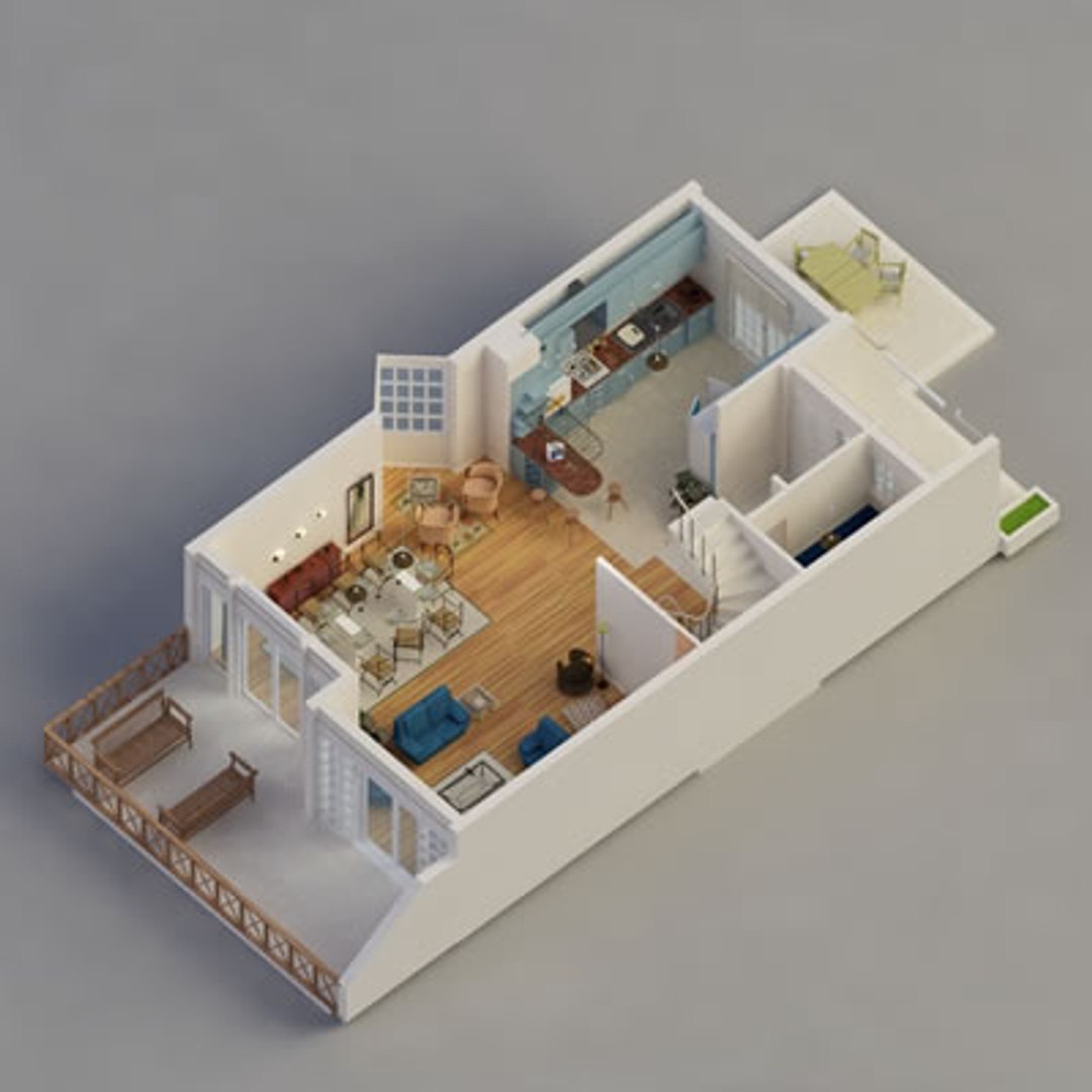 house interior 3d dxf