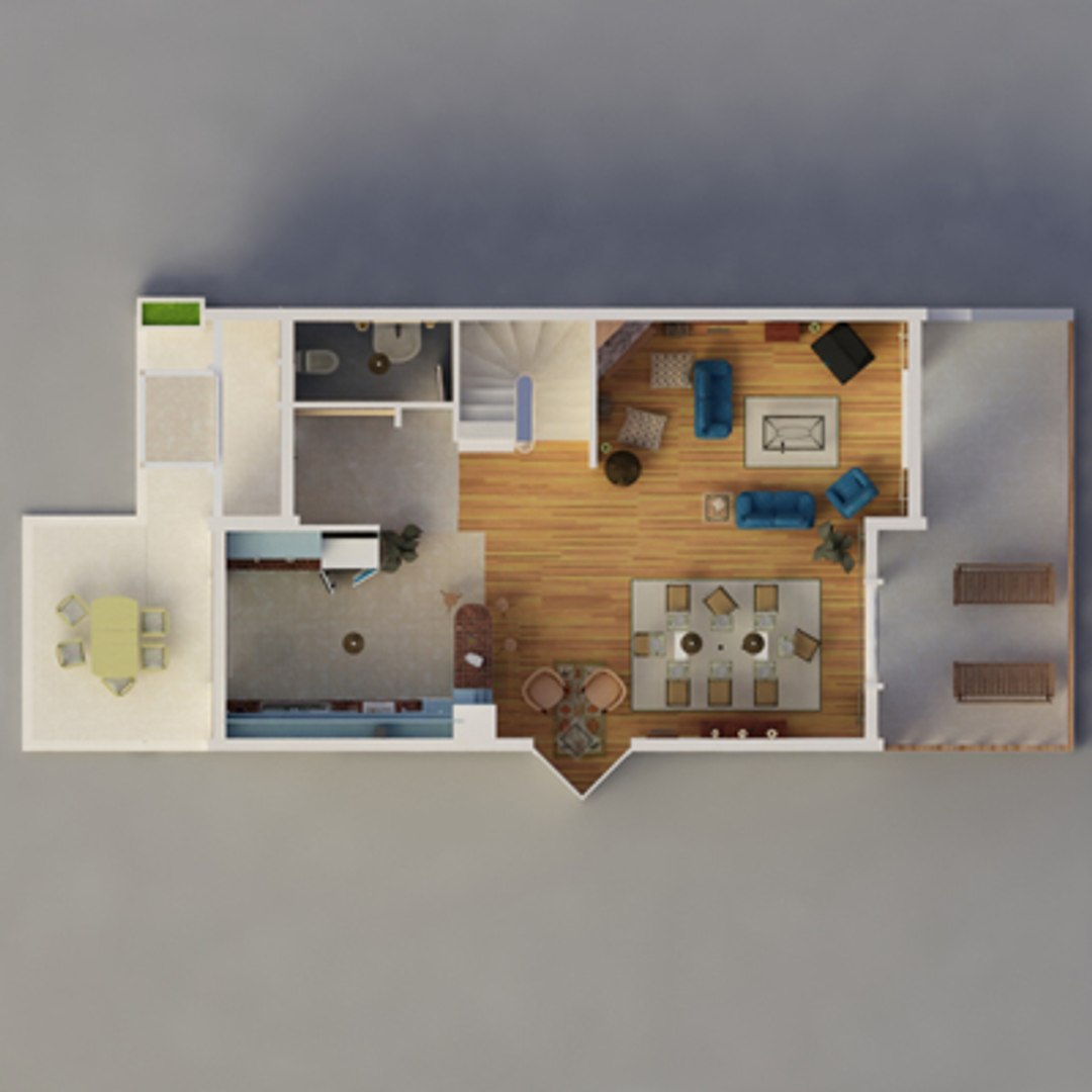 house interior 3d dxf