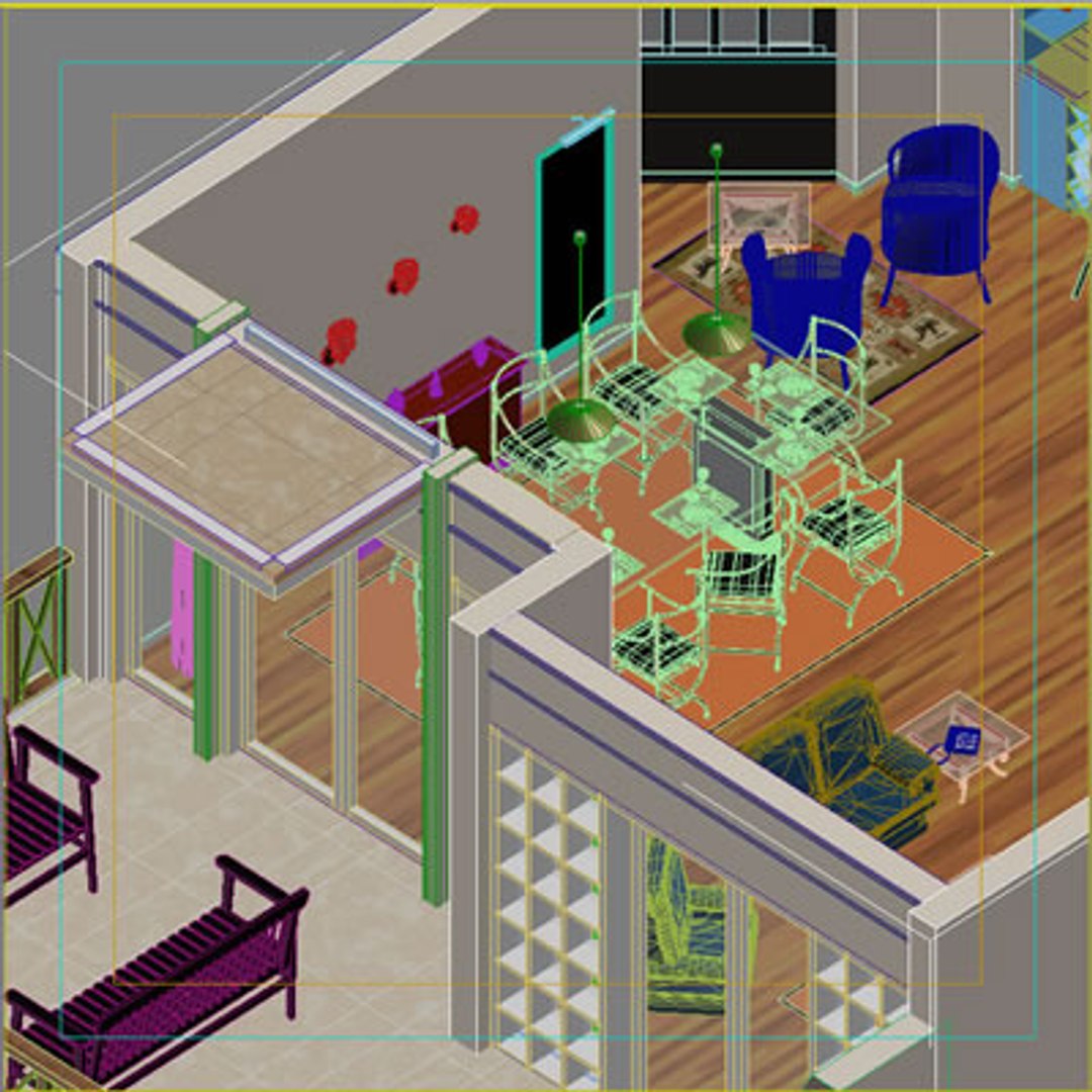 house interior 3d dxf