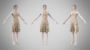 3D model Dress 23 Abstract Tribal Stripe