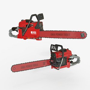 3D Red Gas Chainsaw
