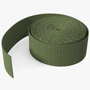 Webbing Belt Strap Round Green 3D model