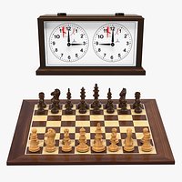 Chess with Mechanical Chess Clock Collection