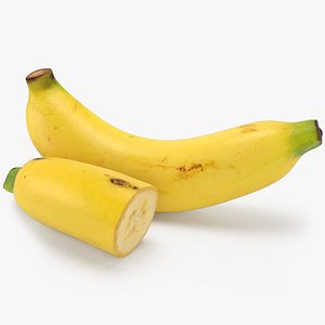 Whole and Half Banana 3D model