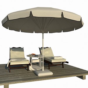 sunbed scene 3d model