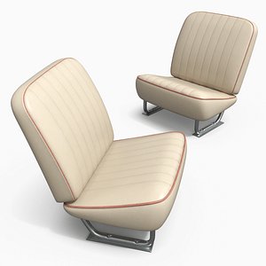 3D Vintage Automotive Bench Seat model