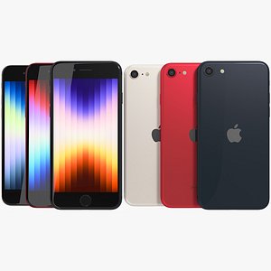 3D Apple iPhone SE 2022 All Colors
