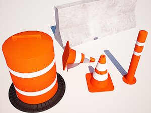 3d street cone blocker model
