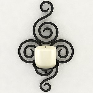 wallmounted iron candle holder 3D