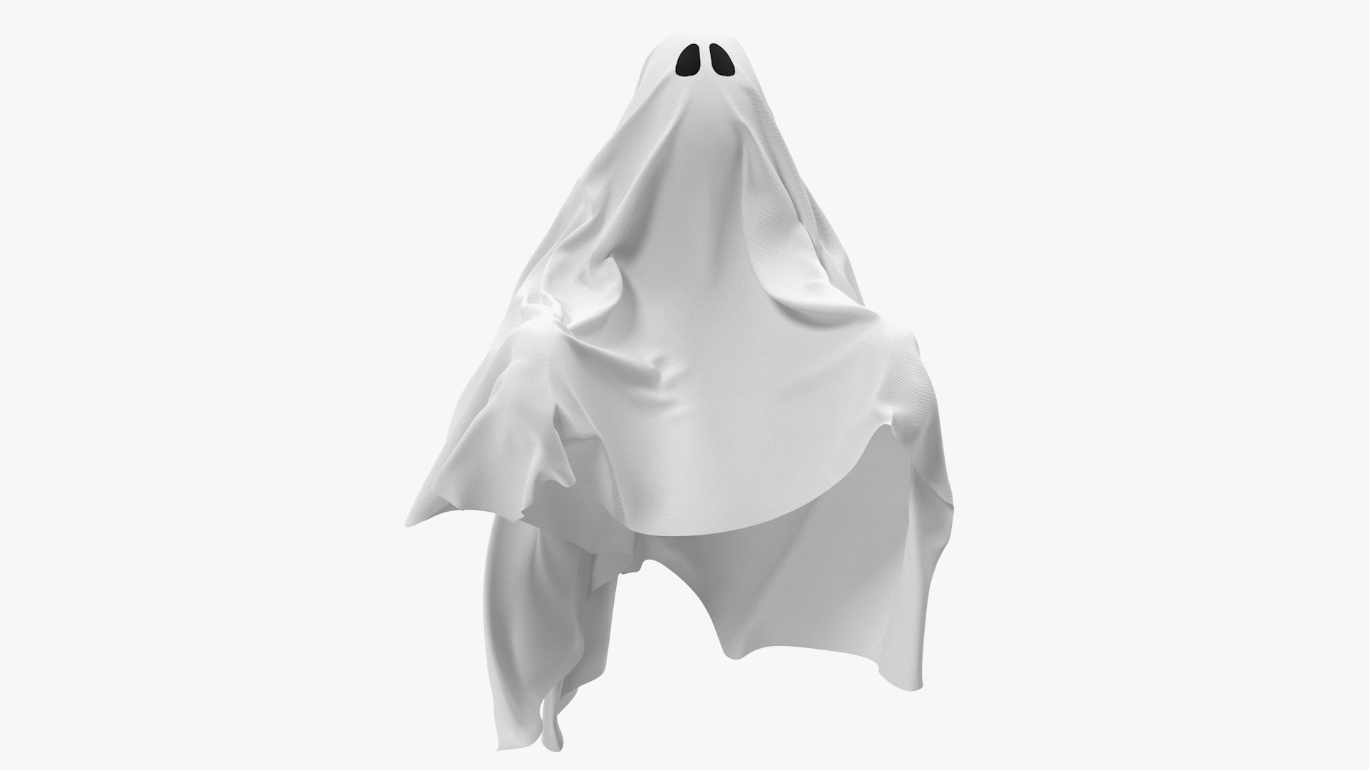 White Ghost Sheet Flying 3D model preview