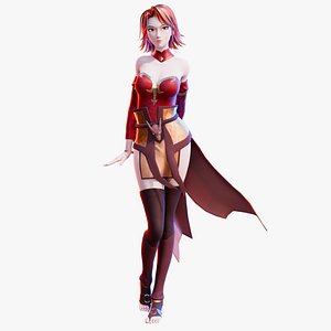 Anime girl Lina Dragons Blood 3D