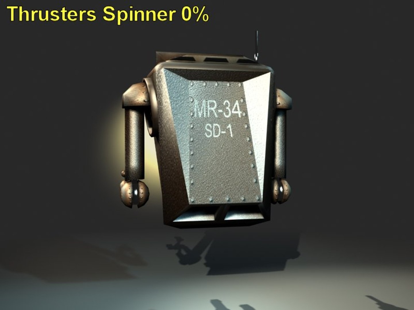 rusty maintenance robot rigging 3d model